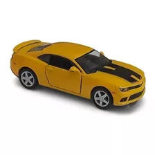 Carrinho De Ferro Camaro Amarelo Miniatura De Carros Coleção