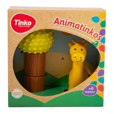 Juego De Encastre P/bebé En Goma Jirafa Con Árbol Tinko 8105 Color Amarillo