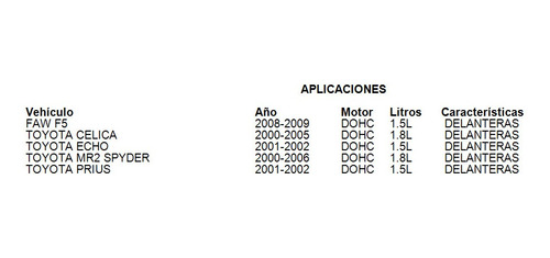 Balatas Delanteras Echo 2001 Fritec 1.5l Toyota Foto 2