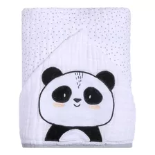 Toalha De Banho Soft Papi Friends C/capuz Bordado Panda