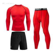 Traje Deportivo Rashguard Para Hombre, Playera De Manga Lar