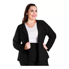 Roupa Feminina Casaco Blazer Manga Longa Plus Size Piquet 56