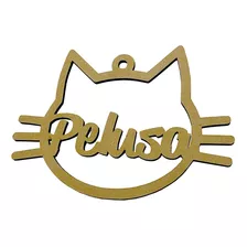Esfera Navideña Gato Mascota Nombre Personalizado En Mdf 3mm