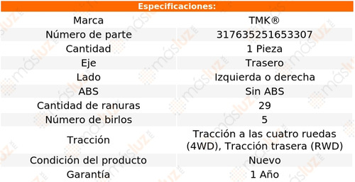 (1) Maza Tras Izq/der Explorer Sport Trac V8 4.6l 07/10 Tmk Foto 2