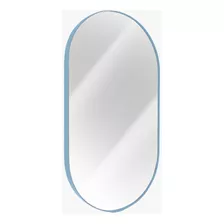 Espelho Ovalada De Parede Diretoo Oval Do 60cm X 47cm Quadro Azul