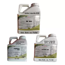 5 Lt Adubo Liquido Npk 200520+ 5 Lt Turfa+ 5lt Ureia=15 Lts