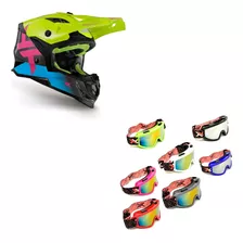 Capacete Motocross Trilha Mattos Racing Atomic Icon 23 Cores