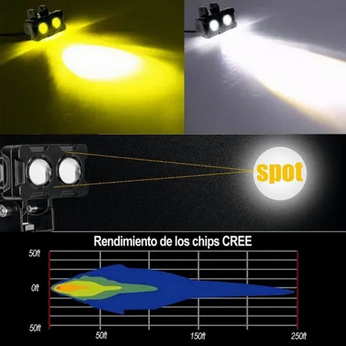 Par Faros Auxiliares Led Alta/baja Luz 120w Para Auto Moto Foto 2