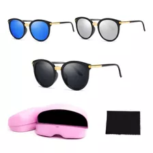Óculos De Sol Feminino Retrô Proteção Uv 400 Case E Flanela