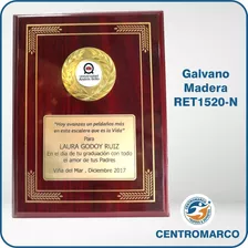 Galvano Madera Café 15x20 Cm C/ Logo Y Grabado / Centromarco