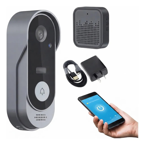Timbre Inalambrico Exterior / Interior Wifi Smart Life /tuya Negro