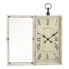 Reloj De Pared Deco 79 De Madera Rectangular, 20 X 5 X 34, C