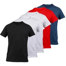 Pack X 5 Remera Basica Hombre Manga Corta Lisa 100% Algodon