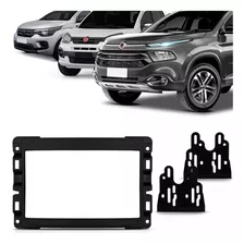 Moldura De Painel 2din Fiat Toro Mobi Uno Preto