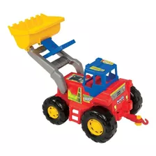 Trator Truck Brinquedo C/ Pá Escavadeira Reboque Magic Toys