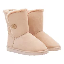 Bota Mujer Comfort Botón Beige Corona