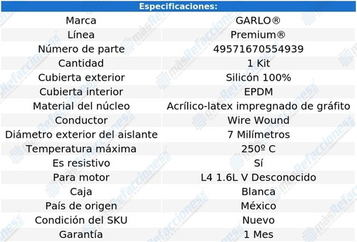 Kit Cables Bujias Sunrunner 1.6l 95 Al 97 Garlo Premium Foto 2