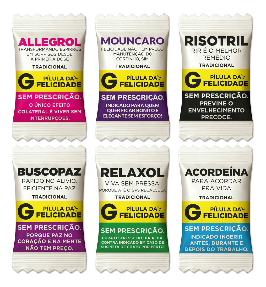 200 Balas Pílulas Felicidade Divertidas Já Personalizada Pílulas