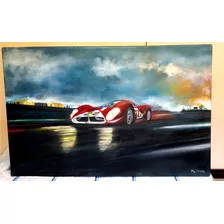 Pintura En Lienzo Cuadro Al Óleo De Auto Ferrari 330