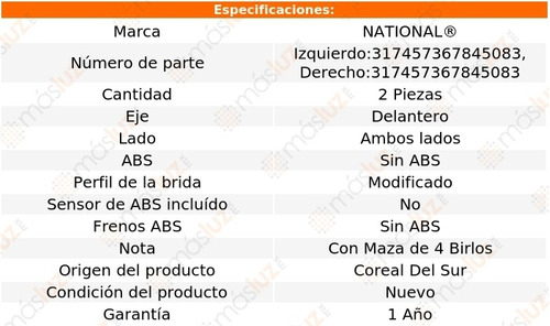 2- Mazas Delanteras Sin Abs Saturn Ion 2003/2007 National Foto 5