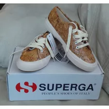 Zapatillas Superga Shiny Cork Corcho Brillante 35 Nuevas