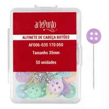 Alfinete De Cabeça Botões Af006 35mm C/50 Unid - Artepunto