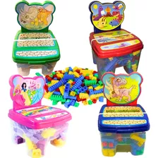 Cadeirinha Infantil Cadeira Com Blocos De Montar 48 Peças