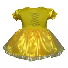 Vestido Fantasia Bela E A Fera Festa Infantil Luxo 1 Ano