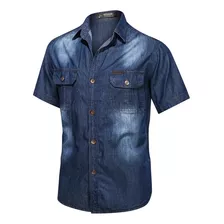 Camisa Vaquera De Manga Corta Para Hombre Camisa Vaquera De