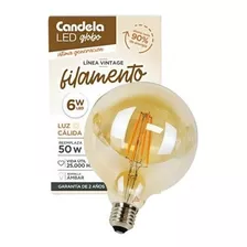 Pack X10 Lampara Globo Led Filamento 6w Ambar Vintage Candil