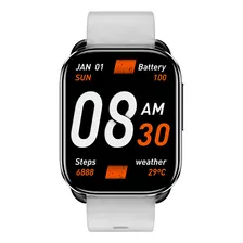 Relógio Smartwatch Qcy Watch Gs S6 Bluetooth Ipx8 Caixa Cinza Pulseira Cinza Bisel Cinza-escuro
