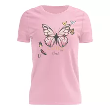 Tshirt Blusa Estampada Feminina Camiseta Borboleta