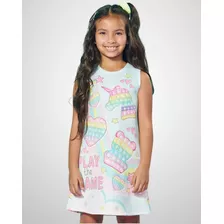 Vestido Infantil Menina Regata Pop It Fly Tech Kukiê