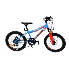 Mountain Bike Infantil Raleigh Rowdy R20 14 7v Frenos V-brakes Cambio Shimano Tourney Tz400 Color Azul/naranja/negro Con Pie De Apoyo 
