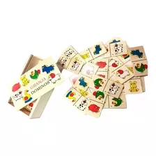 Domino Infantil De Madera Juego Didactico Animales Frutas