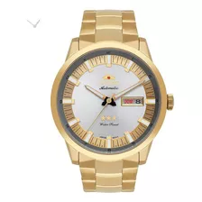 Relógio Orient Masculino Automático F49gg004 S1kx Cor Da Correia Dourado Cor Do Bisel Dourado Cor Do Fundo Prateado