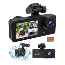 Dashcam Prilot Cámara De Tablero De 3 Canales 1080p Full Hd 