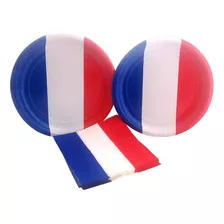 Conjunto De Fiestas Bandera De Francia Que Incluye Pl...