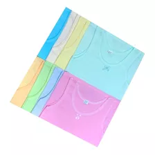 (vta) Paquete 6 Camisetas Rombo Colores Para Niña Talla 2a16