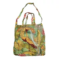 Ecobag Farm Revoada Tropical Bolsinha Transversal Dobrável