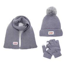 Gorro De Invierno + Bufanda + Guantes Infantil Nasa Niño Set