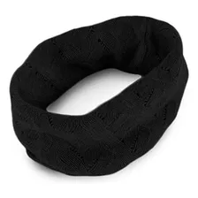 Love Mens 100% Infinity Bufanda Snood - Negro - Hecho En Esc