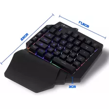 Teclado Gamer Rgb Uma Mão Semi Mecãnico Jogos Kv-9968 Cor De Teclado Preto Idioma Abnt2