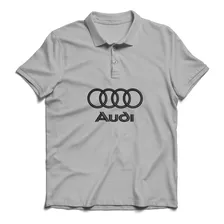 Remera Polo Chomba Moda Masculina Bordada Logo Audi Grande