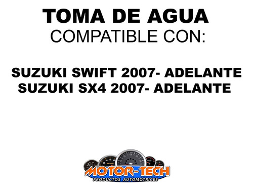 Toma Agua Suzuki Swift Sx4 2007- Adelante  Foto 6