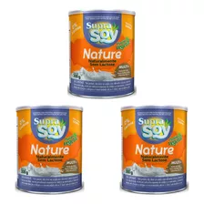 Leite Em Pó Nature Sem Lactose Lata 300g Supra Soy Kit 3 Un