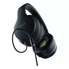 Fone De Ouvido Dobrável Over Ear Waaw By Alok Sense 100hw Cor Preto Luz Verde