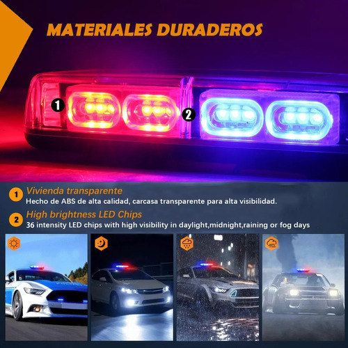 Luces Torreta Estrobo Codigo Leds Cob Policia Emergencia Foto 10