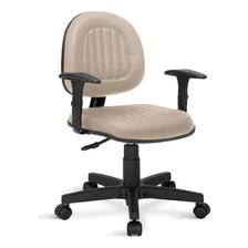 Cadeira Executiva Costura H Universal C/braços Bege