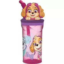 Paw Patrol Vaso Tomajugo Patrulla Canina Figura 3d Rosado